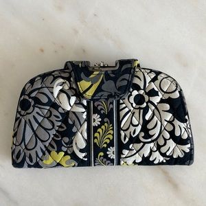 VERA BRADLEY Women's Black Gray Yellow Clutch Wallet Bag